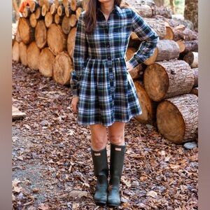 NEW Kiel James Patrick Cozy Cabin Flannel Dress in the Woodland Fir Plaid Small